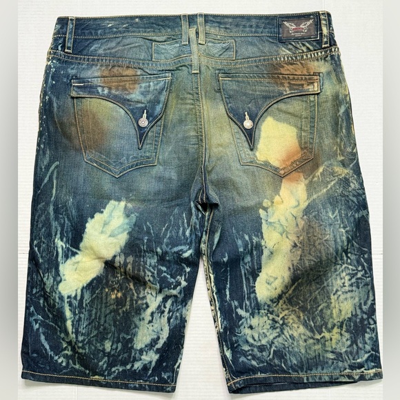 New Men's ROBIN'S JEAN sz 44 Long Flaps Denim Short - Picture 8 of 9